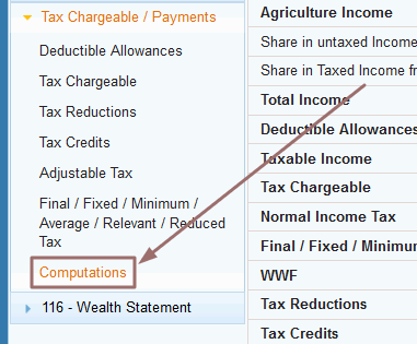 income tax filing computations